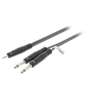 STEREO CAVO AUDIO 2X 6,35MM MASCHIO - MASCHIO DA 3.5 MM 3MT GRIGIO SCURO<CR>