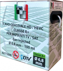 CAVO TV COASSIALE 75OHM-6,80MM CLASSE A+ RAME ROSSO AL METRO