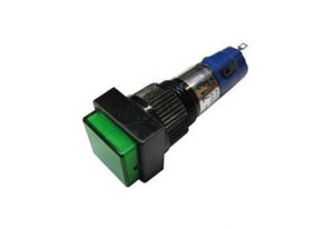 PULSANTE UNIP.LUM. QUADRATO VERDE