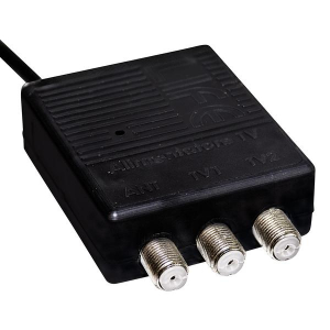 ALIMENTATORE TV SWITCHING 2 USCITE 12V 400MA CONNETTORI F, CON SPIA LED