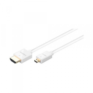CAVO HIGH SPEED HDMI™ CON ETHERNET  1.5 M, BIANCO- SPINA A HDMI™ > SPINA D HDMI™ (MICRO)