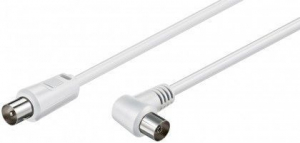 CAVETTO COAX ANTENNA AD ANGOLO COASSIALE (<70 DB), SCHERMATURA DOPPIA, 1.5 M, BIANCO