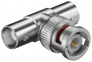 Spina BNC > 2 x Presa BNC adattatore a T con contatti dorati