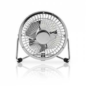 Miniventilatore in Metallo | Diametro 10 cm | Alimentazione tramite connessione USB | Cromatura