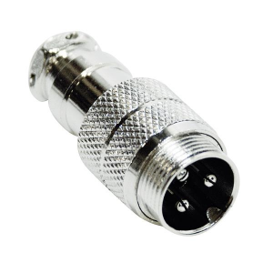 CONNETTORE CIRCOLARE VOLANTE SCHERMATO 3 POLI MASCHIO CON GHIERA