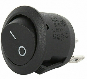 INTERRUTTORE TONDO  ON-OFF NERO 220V 10A