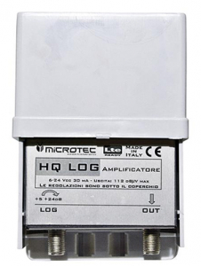 AMPLIFICATORE 1 INGRESSO LOG. REGOL. DA +5DB A +24DB - CONNETTORI F, MOD. HQ LOG LTE