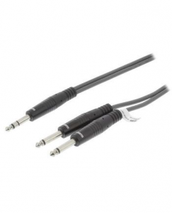 CAVO AUDIO JACK 6,35mm STEREO MASCHIO 2 JACK 6,35mm MONO MASCHIO 3mt