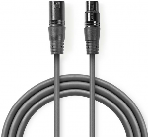 CAVO AUDIO XLR MASCHIO XLR FEMMINA 10mt BILANCIATO NEDIS