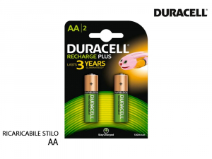 BATTERIA RICARICABILE 2 STILO AA 1300 mAh PRE CARICATE DURACELL