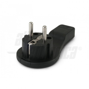 Spina di connessione Schuko piatta 16A 250V - Slim - Nera