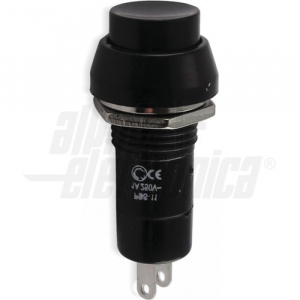 Pulsante bistabile - Nero - 1P - SPST - ON/OFF - 1A@250Vac - 2 term. a saldare