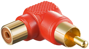 ADATTATORE RCA ANGOLARE MASCHIO/FEMMINA 90° ROSSO
