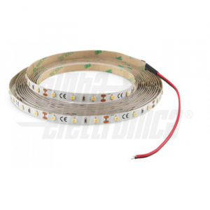 STRISCIA LED 5MT DA INTERNO IP20 12VDC 4,8W/m 384lm/m 60LED/M 3528 3000K BIANCO CALDO 8mm