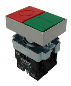 PULSANTE INDUSTRIALE ROSSO VERDE DA PANNELLO 10A 600V - 1/0