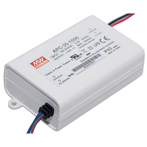 Alimentatore corrente costante 1050mA, 11-33V, 34,7W, 84*57*29,5mm APC-35-1050 MEAN WELL