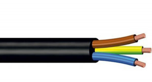 CAVO TRIPOLARE TONDO NERO 3X0,75MM -MATASSA 100MT - TENS. NOM. UO/U 300/300V