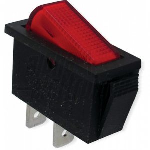 INTERRUTTORE ROSSO -1P - SPST - ON/OFF - 15A@250V - 2 term. faston 6,3