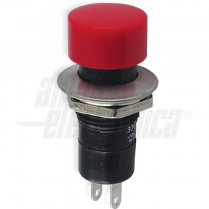 PULSANTE - Rosso - 1P - SPST - OFF/(ON) - N.A. - 1A@250Vac - 2 term. a saldare