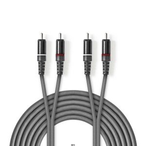 CAVO AUDIO 2 RCA MASCHIO 2 RCA MASCHIO 3mt NEDIS