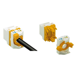 PRESA KEYSTONE MODULARE PLUG RJ45 INSTALLAZIONE RAPIDA 8P/8C CAT6A DA<CR>PANNELLO, ARANCIONE