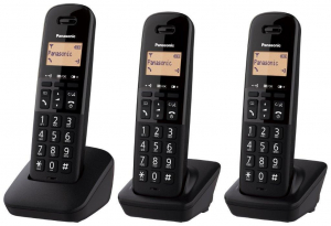 PANASONIC TELEFONO FISSO CORDLESS TRIO BLOCCO INDESIDERATI NERO