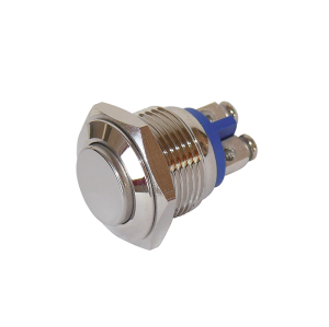 PULSANTE IN METALLO 16mm 2 CONTATTI A VITE N.O. 230VAC 3A