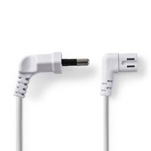 Cavo di alimentazione A8 Euro Plug M - C7  SPINA 10A 90° ANGOLATI BIANCO