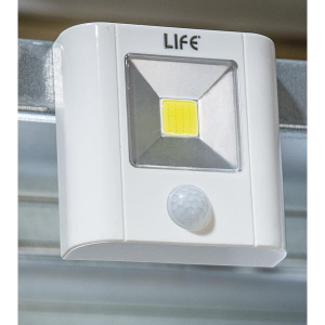 LAMPADA LED DA PARETE CON SENSORE CREPESCOLARE E MOVIMENTO 50LM BAT.3xAAA C.BIANCO MAGNETE, 85x85x32mm, 12PCS/BOX