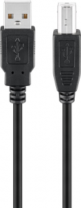 Cavo ad alta velocità nero per stampante. Spina USB 2.0 (tipo A) > Spina USB 2.0 (tipo B) 3MT