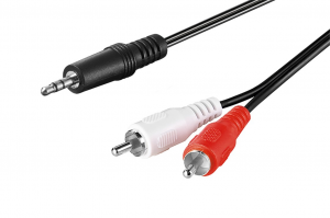 CAVO AUDIO SPINA JACK 3,5mm STEREO 2 SPINE RCA 0,5MT