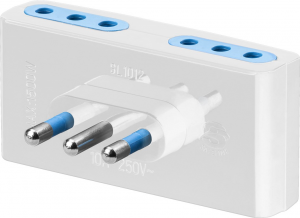 Adattatore PIATTO 4 prese 10A -> Spina 10A BIANCO
