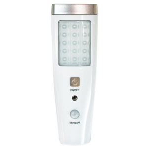 LAMPADA RICARICABILE 15+5 LED CON SENSORE PIR FUNZIONE EMERGENZA E TORCIA CON BASE