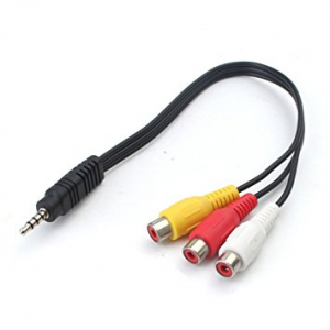 CAVO 3 RCA FEMMINA AUDIO / VIDEO CONNETTORE A 3.5MM JACK CAVO ADATTATORE HK