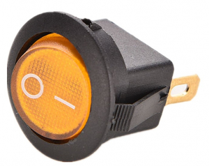 INTERRUTTORE LUMINOSO TONDO 19MM 220V GIALLO