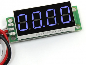VOLTMETRO DIGITALE 0,36" BLU da PANNELLO 3 FILI 4 CIFRE 0-100VDC