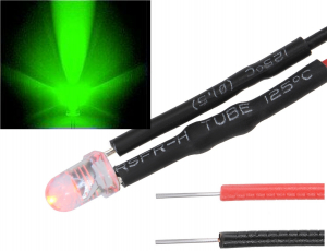 DIODO LED 3mm VERDE 9-12VDC CON RESISTORE E CAVI PRECABLATI