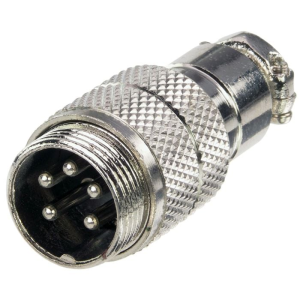 CONNETTORE CIRCOLARE VOLANTE SCHERMATO 5 POLI MASCHIO CON GHIERA