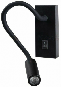 LAMPADA DA PARETE SNODABILE NERA TONIL LED 2.7W 3000k 100lm Kanlux