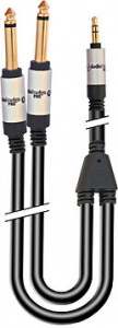 CAVO AUDIO JACK 3,5mm STEREO MASCHIO 2 JACK 6,35mm MONO MASCHIO 6mt X-PRO DOPPIA SCHERMATURA AUDIODESIGN