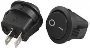 INTERRUTTORE A BILANCIERE SPST 0/1 DIAMETRO 15mm NERO 2 POLI