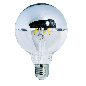 LAMPADA LED G95 Filament Top Silver SPECCHIATA E27 6W, FA320°2700K 220Vac LM650 RA80