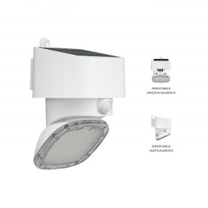 LED solare multifunzione/orientabile 2000lm Sensore crepuscolare e PIR