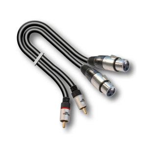 CAVO AUDIO 2 XLR FEMMINA 2 RCA MASCHIO 3mt DOPPIA SCHERMATURA AUDIODESIGN