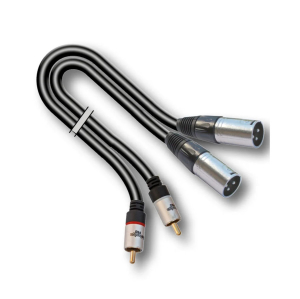 CAVO AUDIO 2 XLR MASCHIO 2 RCA MASCHIO STEREO 1,5mt X-PRO DOPPIA SCHERMATURA AUDIODESIGN