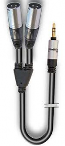 CAVO AUDIO 2 XLR MASCHIO JACK 3,5mm MASCHIO STEREO 6mt X-PRO DOPPIA SCHERMATURA AUDIODESIGN