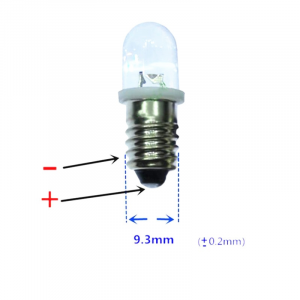 LAMPADINA LED E10 3V BIANCO CALDO