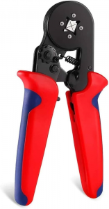 PINZA CRIMPATRICE A CRICCHETTO PER TERMINALI A BUSSOLA PUNTALINI DA 0,25mm A 10mm