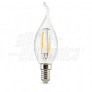 Lampadina fiamma a filamento a Led E14 - 4,5W - 230Vac - Bianco caldo 2700k 470lm