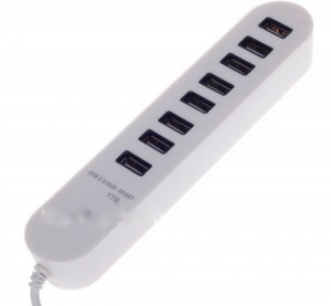 HUB USB 2.0 8 PORTE CON PRESA 5VDC CAVO 60CM